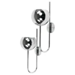 Midcentury Pair of Sconces in Chrome Goffredo Reggiani Style, Italy 1970s