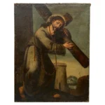 Oil Painting of Jesus Christ Carrying The Cross, Italy Early 18th Century
