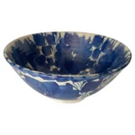 Large Vintage Mexican Blue and Ivory Talavera Pottery Bowl