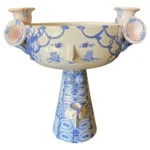 Bjorn Wiinblad Signed Danish Denmark Pottery Candelabra Vase Sculpture Eva V-14