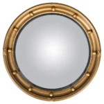 English Giltwood Round Bullseye Convex Mirror, circa 1930