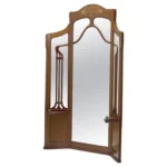 Antique Louis Majorelle Art Nouveau Mahogany Dressing Mirror & Floral Marquetry