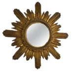 Beautiful Sunburst Starburst Mirror Gilt Wood Stucco, Italy, circa 1960s