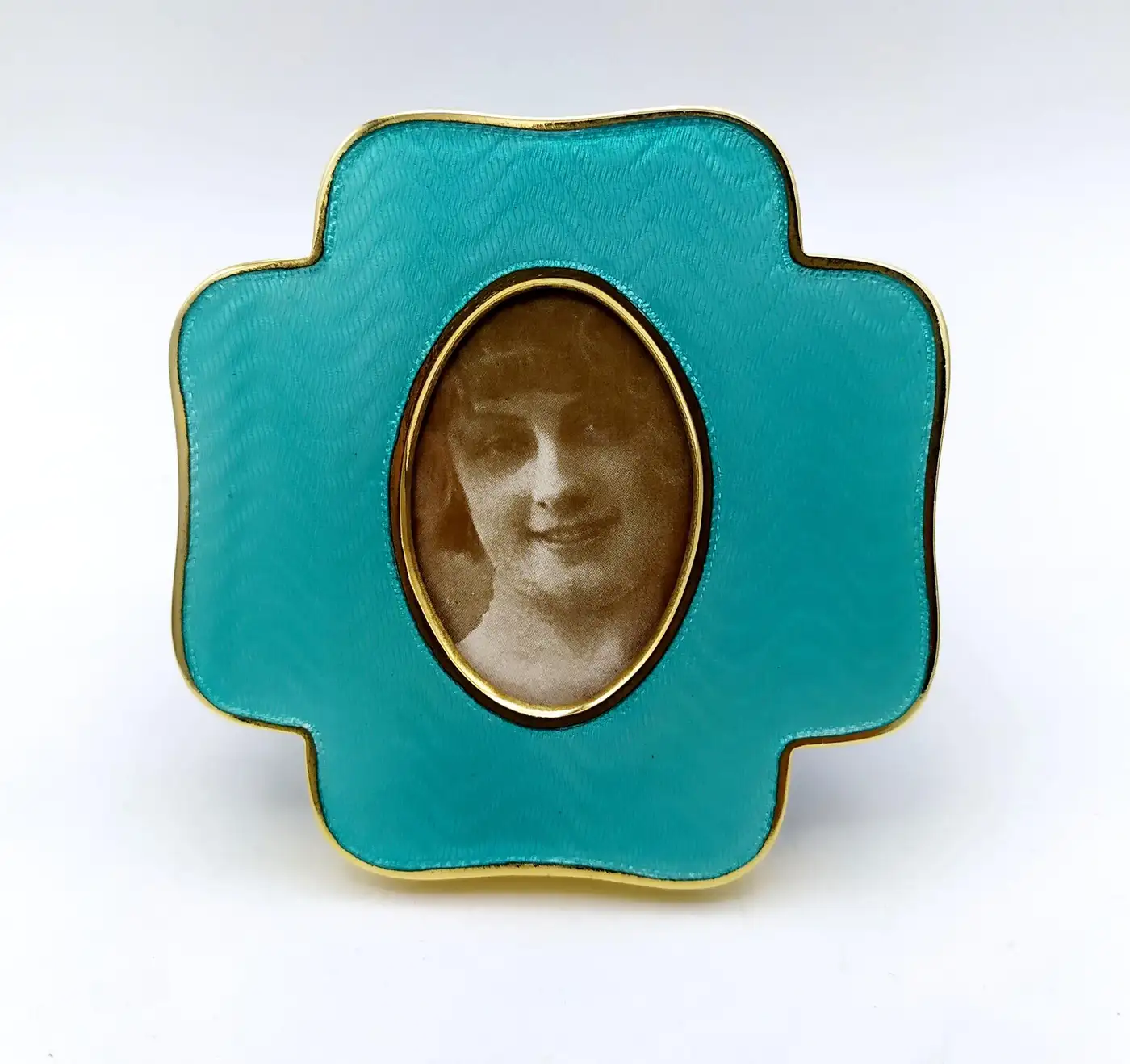 Small shaped Picture Frame Four-leaf clover turquoise Salimbeni - Image 5
