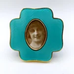 Small shaped Picture Frame Four-leaf clover turquoise Salimbeni