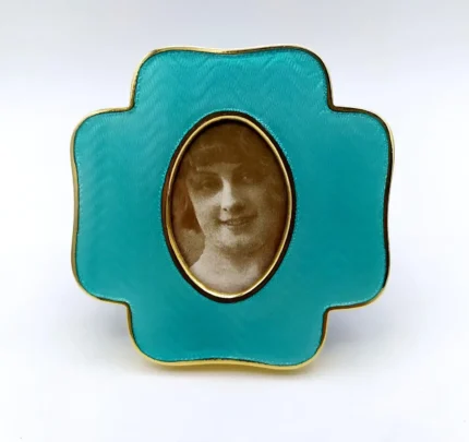 Small shaped Picture Frame Four-leaf clover turquoise Salimbeni