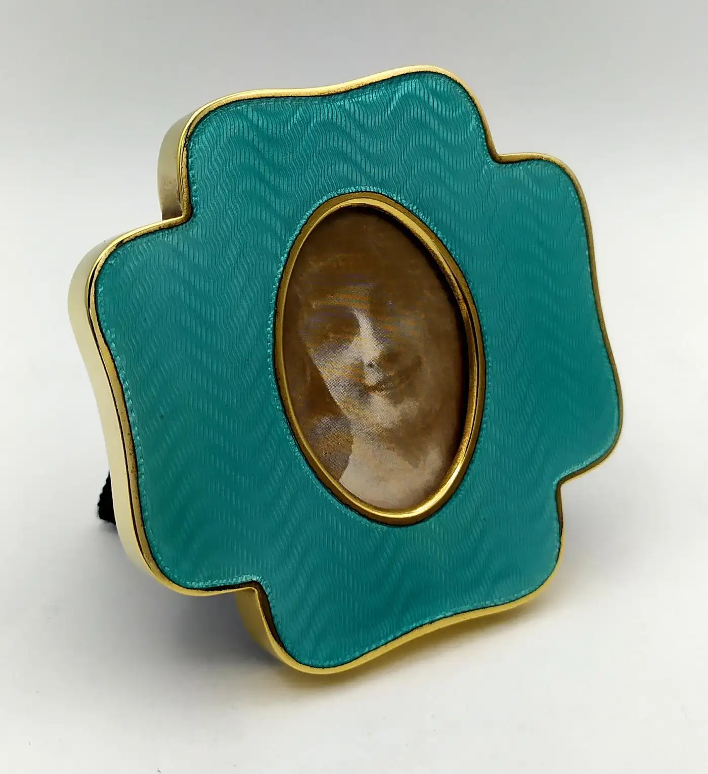 Small shaped Picture Frame Four-leaf clover turquoise Salimbeni - Image 3