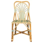 Blue Peacock Rattan Side Chair by Creel and Gow