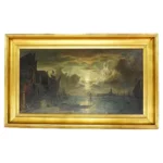 Painting “Venice by Moonlight” by K. Nufer, Munich Late 19th Century