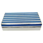 Rectangular table cigarette case two-tone fire-enamelled stripes Salimbeni.