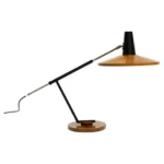 Mid Century Modern table lamp by George Frydman for Temde with teak veneer