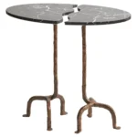 Swan Cast bronze and Marquinha marble modular Side Table by Matlight Milano