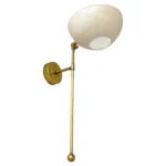 Italian Wall Light, Brass and Ivory Lacquer, Stilnovo Style