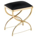 French Vintage Brass Curule Stool