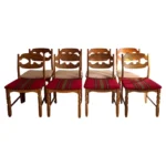 Set of 8 Henning Kjærnulf razorblade dining chairs, 1960s