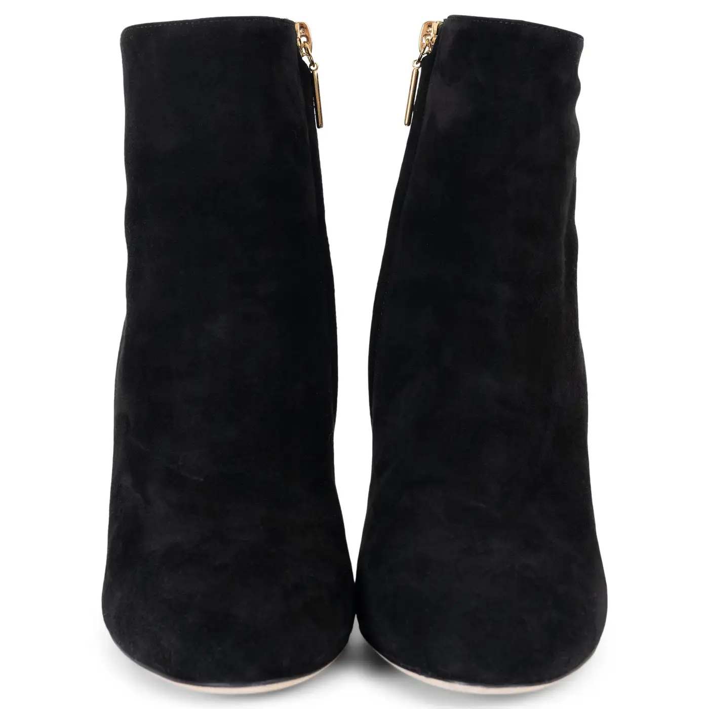 DOLCE & GABBANA black suede 2016 CRYSTAL FLOWER BOOTIES Boots Shoes 38 - Image 5