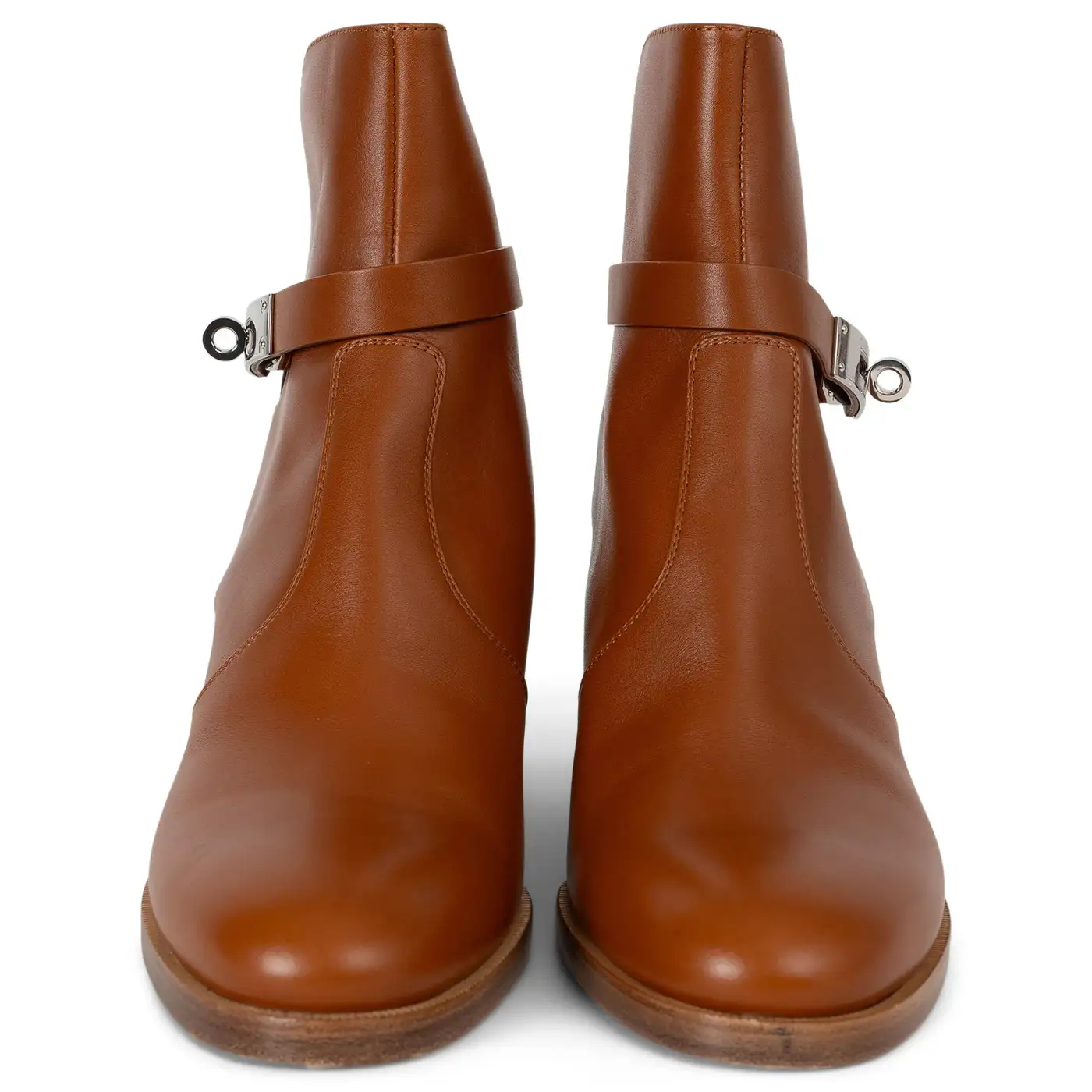 HERMES Natural tan leather 2023 FRENCHIE 50 Ankle Boots Shoes 37.5 fit 38 - Image 5