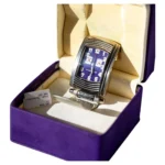 Mauboussin “Fouga” Vintage Stainless Steel Travel Clock Box and Papers