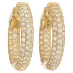 4.50 Carat Diamond Yellow Gold Hoop Earrings