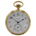 Patek Philippe Savonnette Pocket Watch Triple Signed 18 Karat Yellow Gold 1891