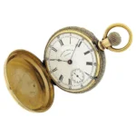 Antique Waltham 15j 6s Pocket Watch 14k Yellow Gold Diamond Crescent Moon Hunter