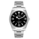 Rolex Explorer 39mm Black Dial Steel Smooth Bezel Oyster Mens Watch 214270