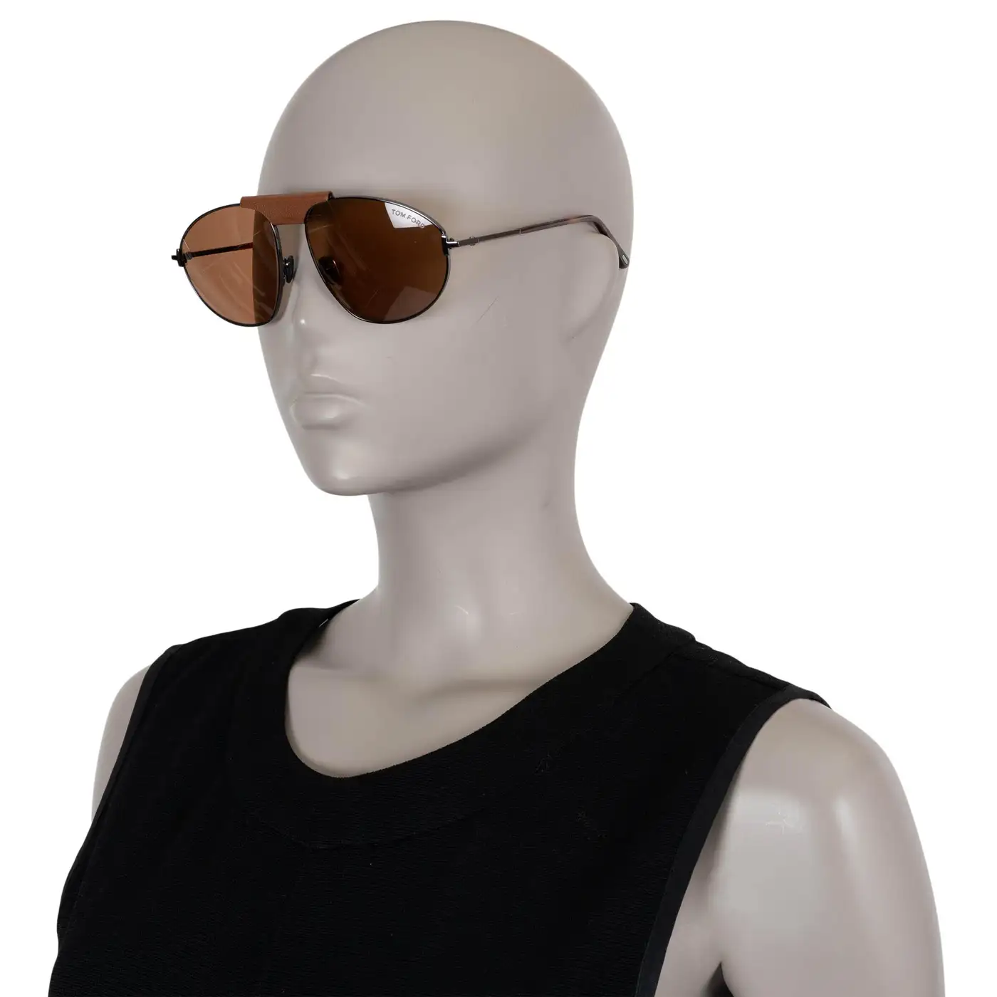 TOM FORD gunmetal & brown KEN AVIATOR Sunglasses TF1095 - Image 4