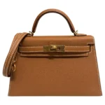 Hermes Kelly Mini 20 Gold Tan Epsom Leather Gold Hardware