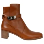 HERMES Natural tan leather 2023 FRENCHIE 50 Ankle Boots Shoes 37.5 fit 38