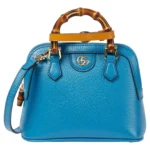 Gucci Diana Mini Blue Leather Tote Bag