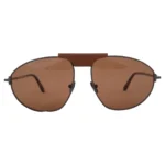 TOM FORD gunmetal & brown KEN AVIATOR Sunglasses TF1095
