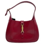 Gucci Jackie 1961 Small Burgundy Red Leather Bag with Adjustable Strap