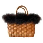 Fendi Black Fur Woven Bag