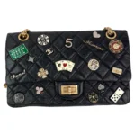 Chanel Aged Calfskin Quilted Casino 2.55 Reissue 225 Flap Black Shoulder Bag